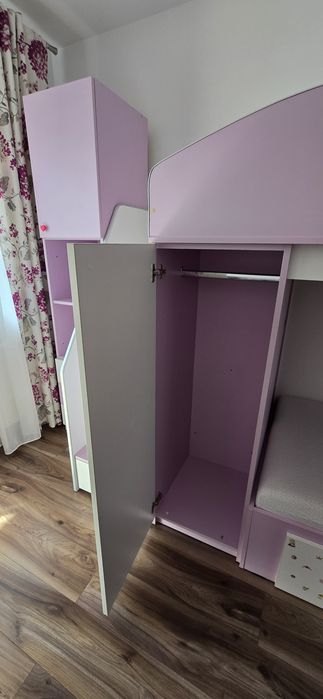 Mobila camera copii, 2 paturi suprapuse, saltele incluse