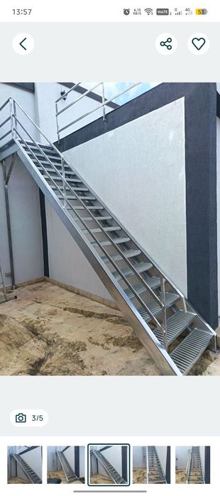 Scara și scări metalice zincate pt pod și beci