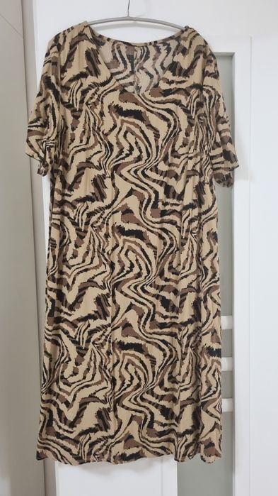 Rochie Zara viscoza xxl bej maro negru