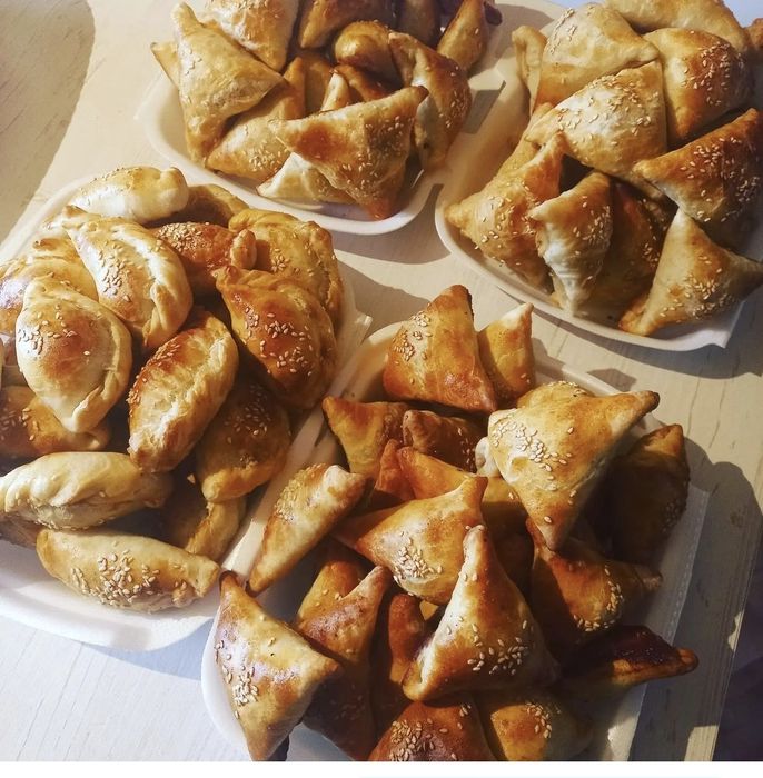 Мини самса, мини чебуреки,Блины