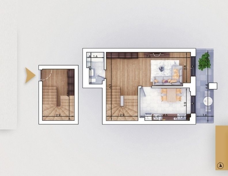 Duplex 3 camere penthouse, 116.2mp - 7 min. mers metrou N. Teclu - cesiune