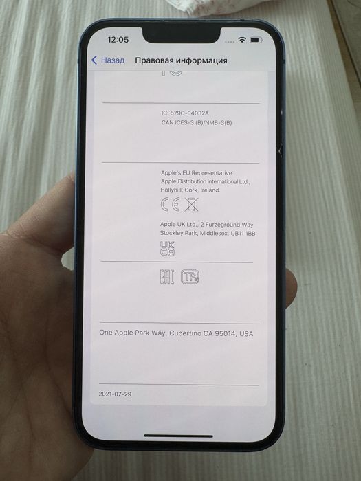 Iphone 13 EAC синий