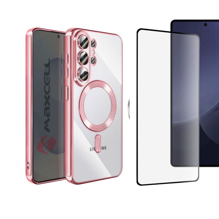 Husa Silicon Magsafe Luxury si Folie Sticla Samsung S26 S25 PLUS ULTRA