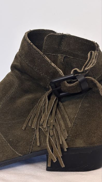Botine dama Kennel & Schmenger, piele întoarsă kaki, mărimea 38