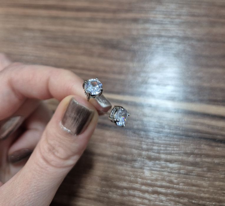 Нови сребърни обици сребърни обеци сребърни халки с цирконий