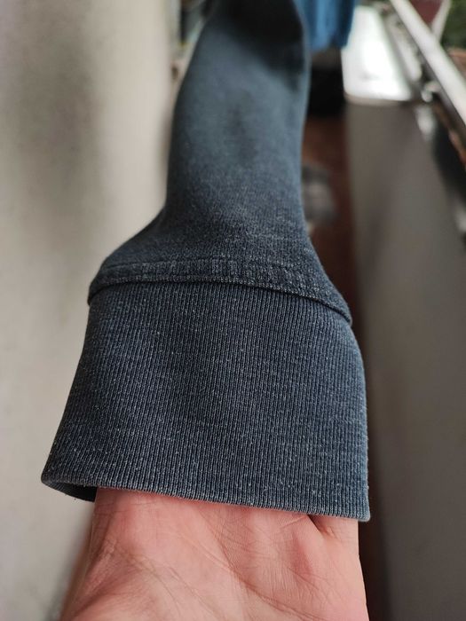 Pulover Banana Republic gri antracit, guler șal cu nasture, 100% bumbac, mărimea M