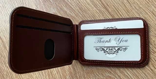 Portofel magnetic din piele - suport telefon, culoare maro, nou