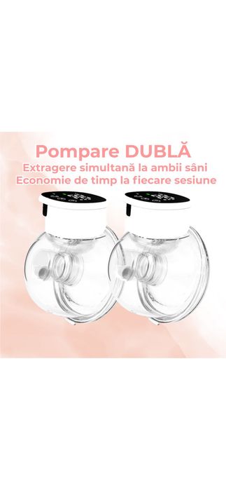 Pompa de san electrica, dubla, portabila, hands-free cu 3 moduri si 9 niveluri, silicon medical BPA-Free