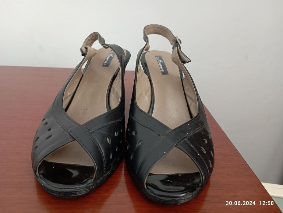 Sandale damă piele negre 39