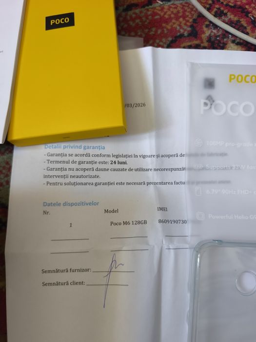Vând telefon Poco m6 4g 128g memorie