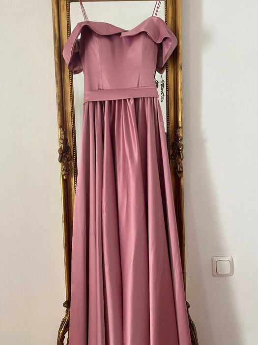 Rochie lunga roz ocazie M L