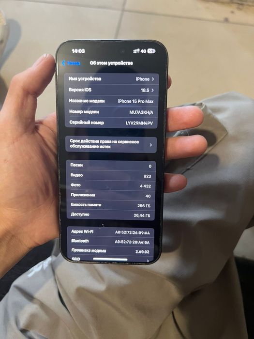 Продаю 15 про макс 256 86 процент