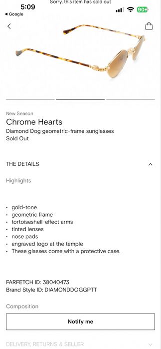 Chrome Chearts слънчеви очила