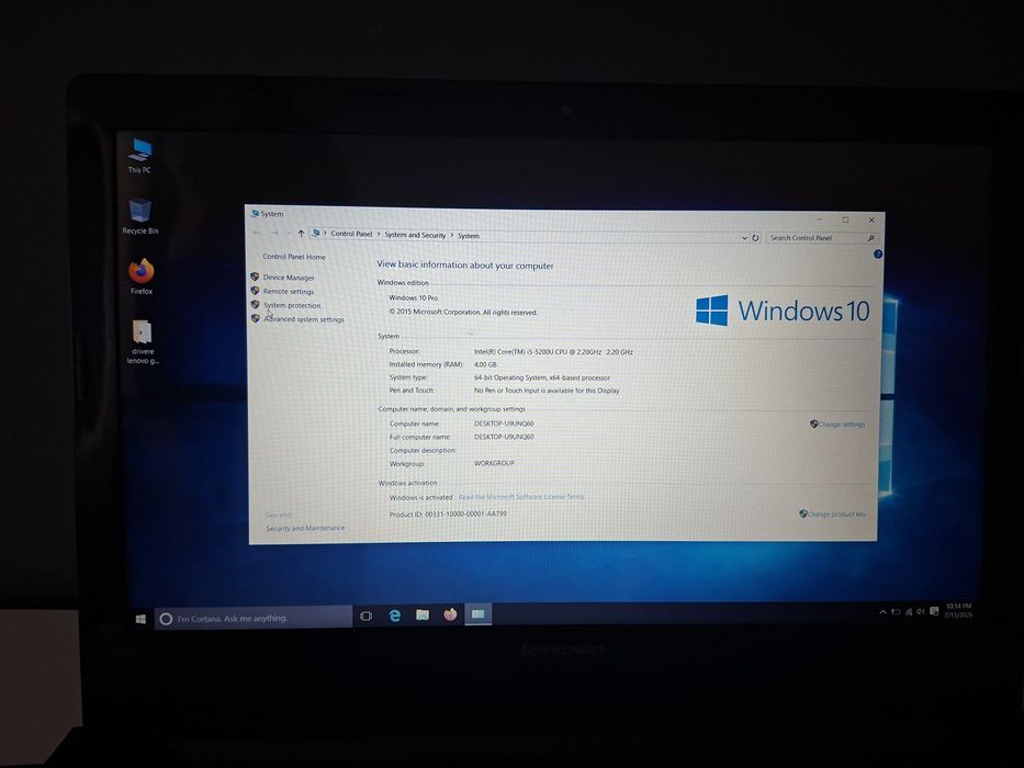 Laptop Lenovo 15 inch ecran  G50  intel i5. 4gb ram.  Hdd 1 terra  video Amd 4 gb
