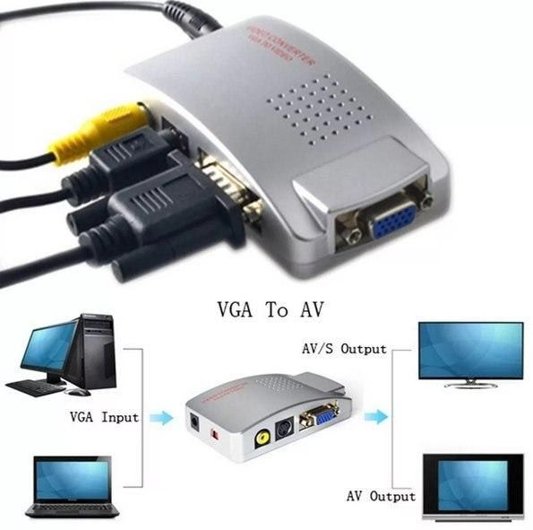 Кабель-адаптер преобразователя AV в VGA S-Video VAG