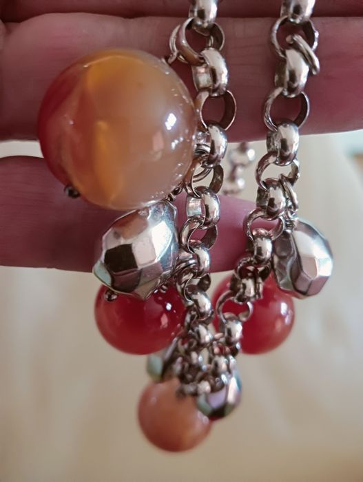 colier argint carneol