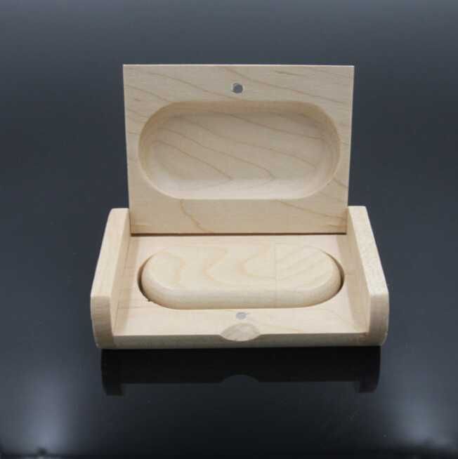 Stick USB memorie + cutie lemn 64 GB Memory marturie nunta +CADOU!