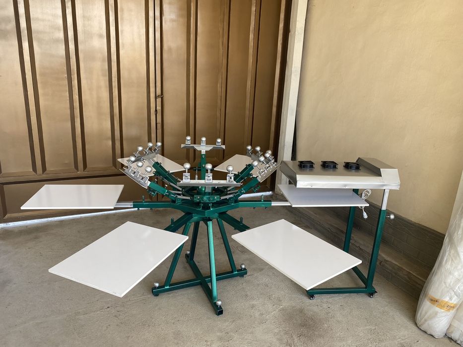 Карусел . Шелкография. Каруселный станок для трафаретное печати