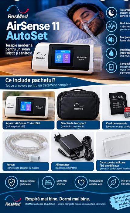 LICHIDARE STOC! Ultimele aparate Resmed AirSense 11 Autoset pt apnee