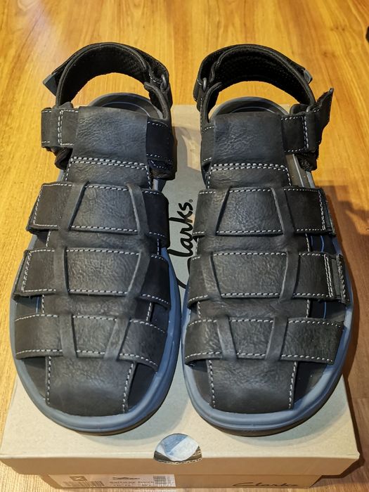 Sandale barbatesti Clarks, noi, piele naturala, mar. 44 si 1/2