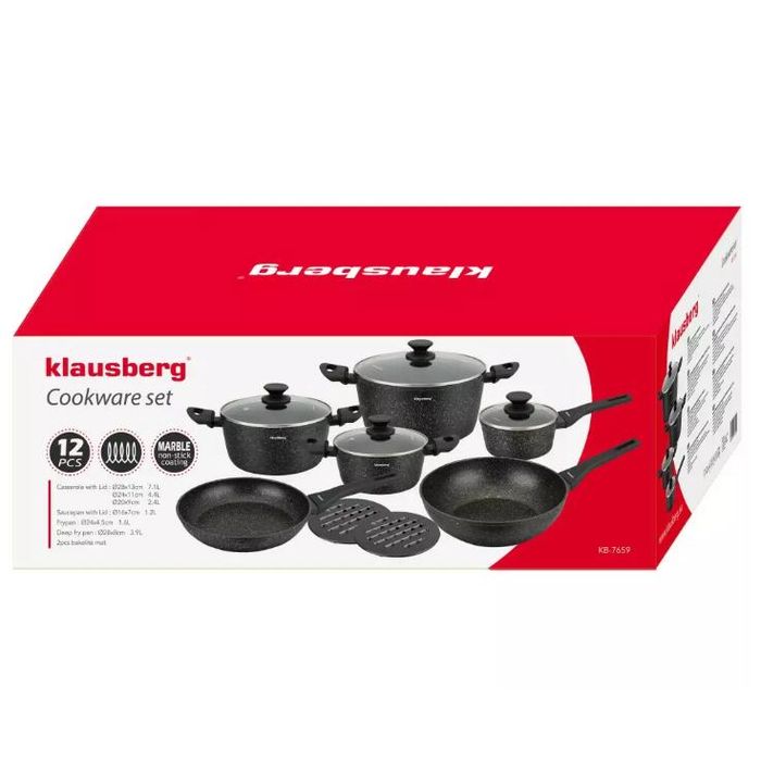 Set oale cu capac si tigai de inalta calitate, aluminiu turnat, strat