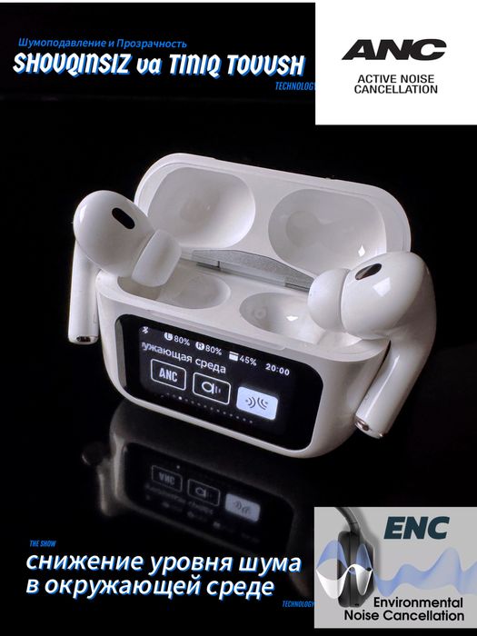 AirPods Pro 2 ANC/ENC ekranli naushnik Беспровадная наушник A9Pro