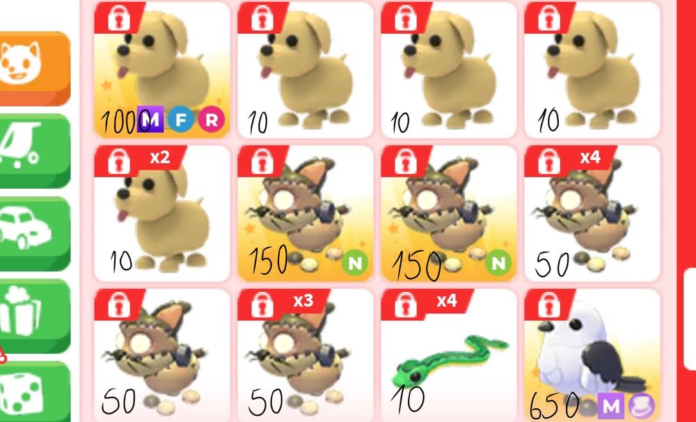 Продаю питомцев из адопт ми