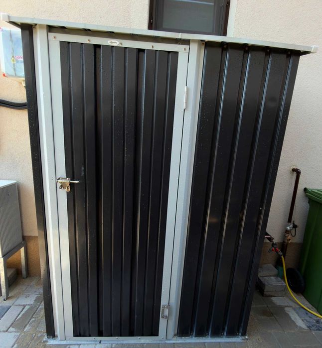 NOU! Casuta Grădină Outsunny, 140L×60A×186I cm. Antracit. DEJA MONTATA!