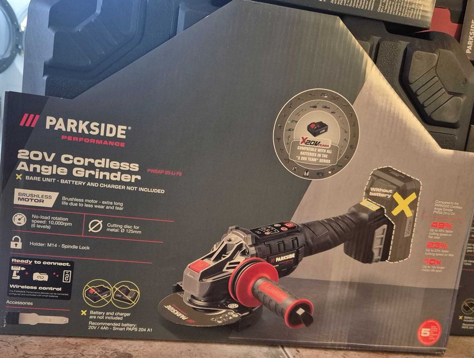 НОВ Parkside Performance 125mm акумулаторен ъглошлайф, ГАРАНЦИЯ