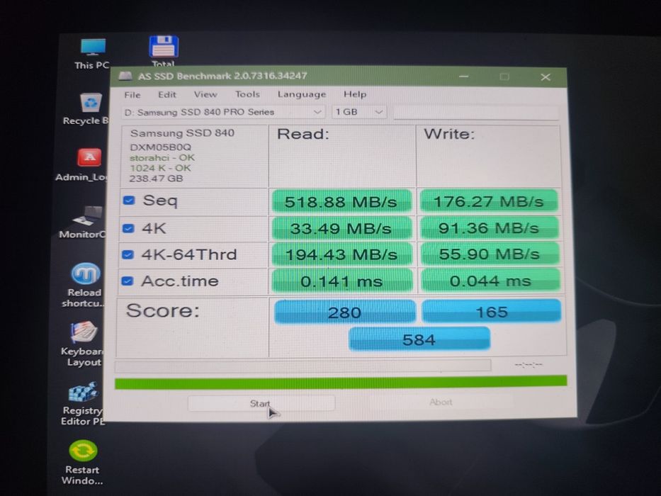 SSD Samsung 840 PRO 256GB MLC – 91% Health – Testat