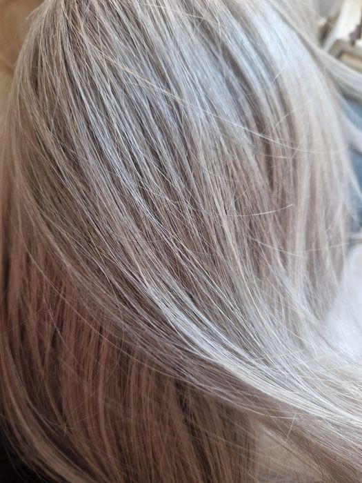 Peruca gri argintiu 100% par natural uman lace dantela Noua