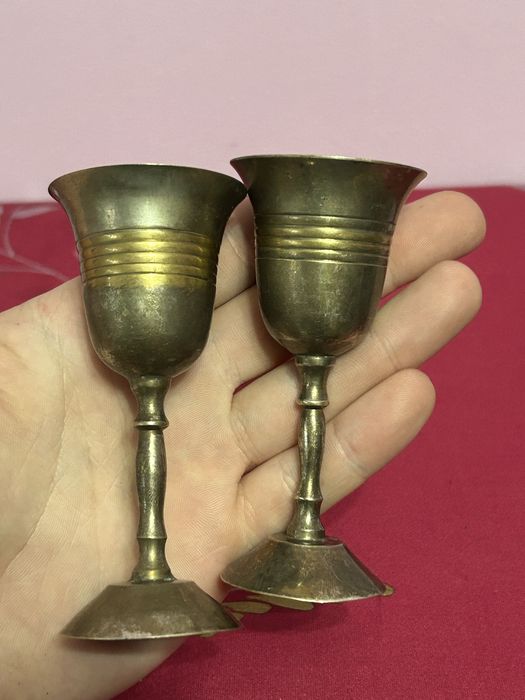 Set Mini 2 Cupe Alamă Vintage
