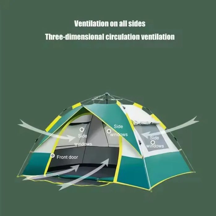 Палатка туристическая для 3–4 человек для кемпинга  бесплатный доставк