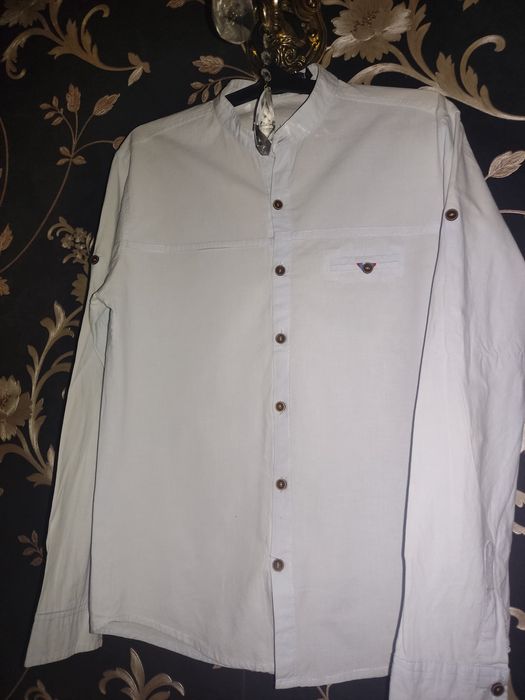 Стильная европейская мужская рубашка,натуральный материал Нанка