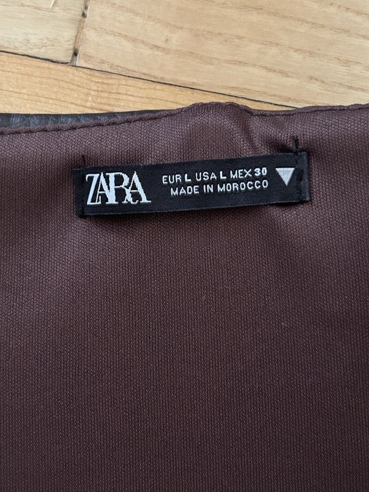 Кафяв кожен корсет Zara