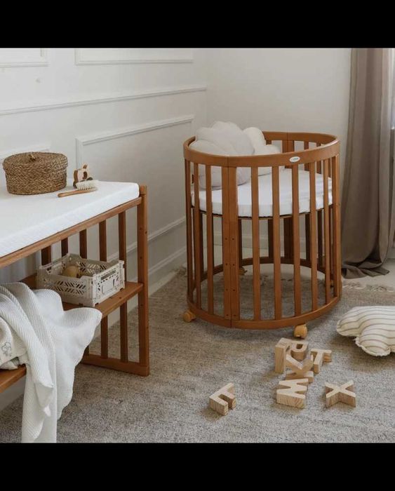 Бебешка кошара 7в1 | Овално детско легло | 5 цвята | Налични на склад