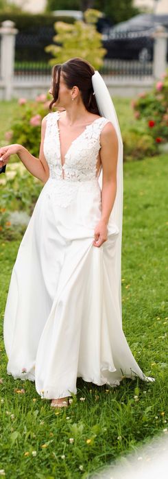 Rochie mireasa S - M matase naturala