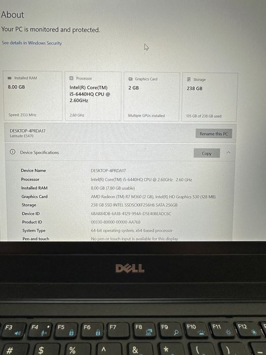 Dell Latitude 5470 - i5-6440HQ - 2.60 Ghz