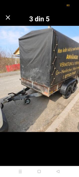 Prelată cu cadru metalic original pt remorca auto