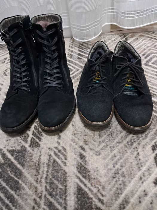 Замшевые зимние ботинки