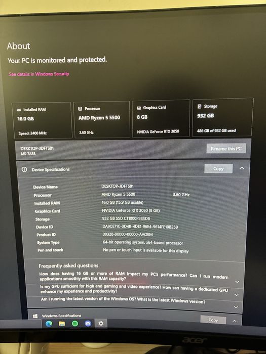 Gaming PC – AMD Ryzen 5 + RTX 3050