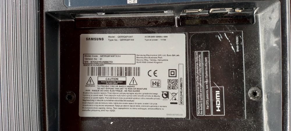 televizorul Samsung pentru piese, ecran defect