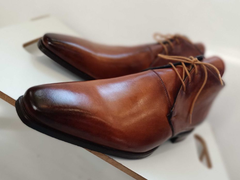 Ghete de lux 43.5 44 GREVE NOI lucrate manual piele natural