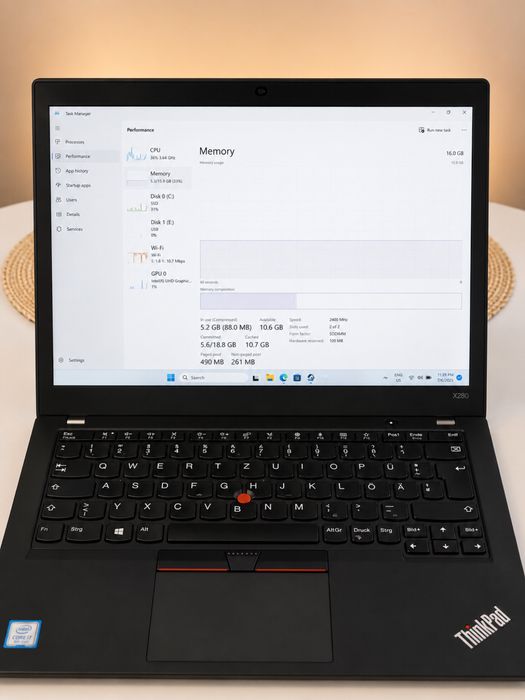 Lenovo ThinkPad X280, Intel® Core i7-8550U , 16GB DDR4, SSD de 512 GB+ SIM card