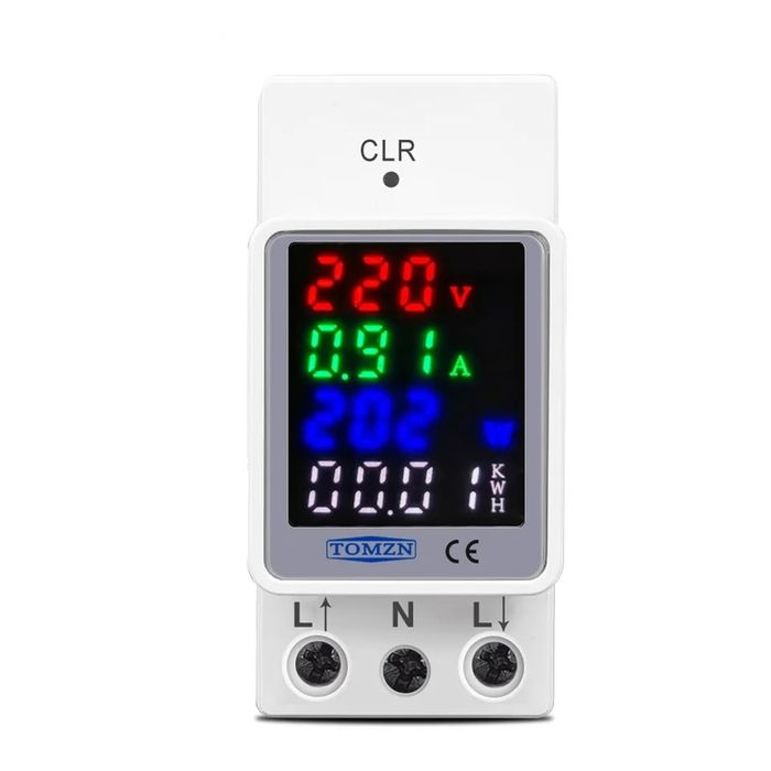 Контролен електромер 5в1, волтметър, kWh, ватметър