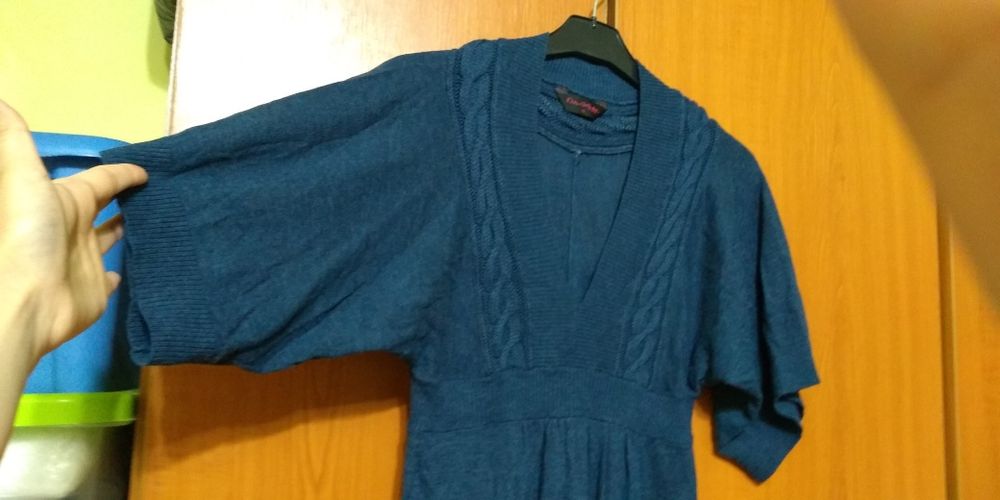 Rochie/ Tunica tricot Miss Selfridge UK , bleomarin cu anchior in V
