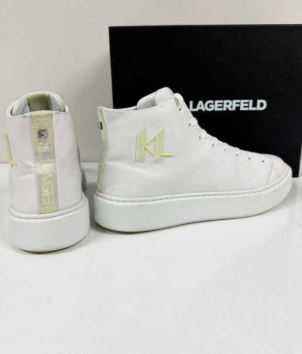 KARL LAGERFELD High-Top White Platform KL Logo (Като Нови) – Размер 44 (28.5 см стелка)
