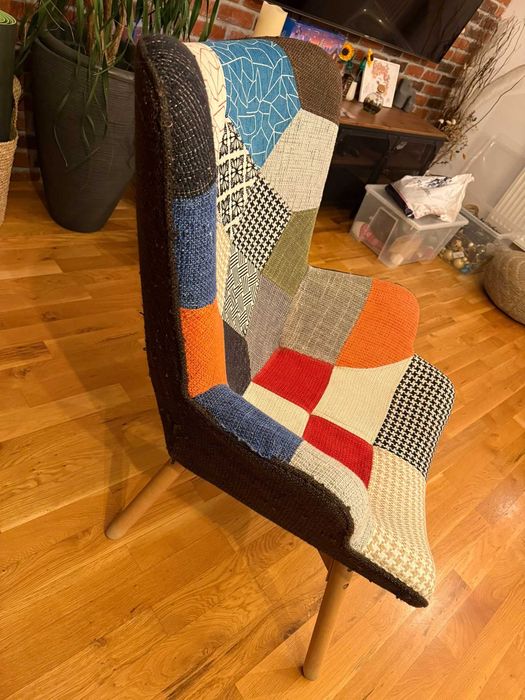 Fotoliu patchwork, max 110 kg, multicolor