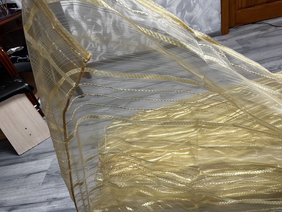 Тюль золотистая тюль