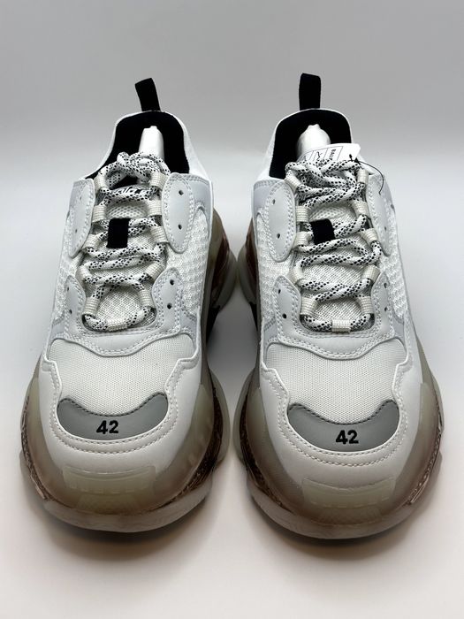 Balenciaga Triple S White/Black Sole Sneakers